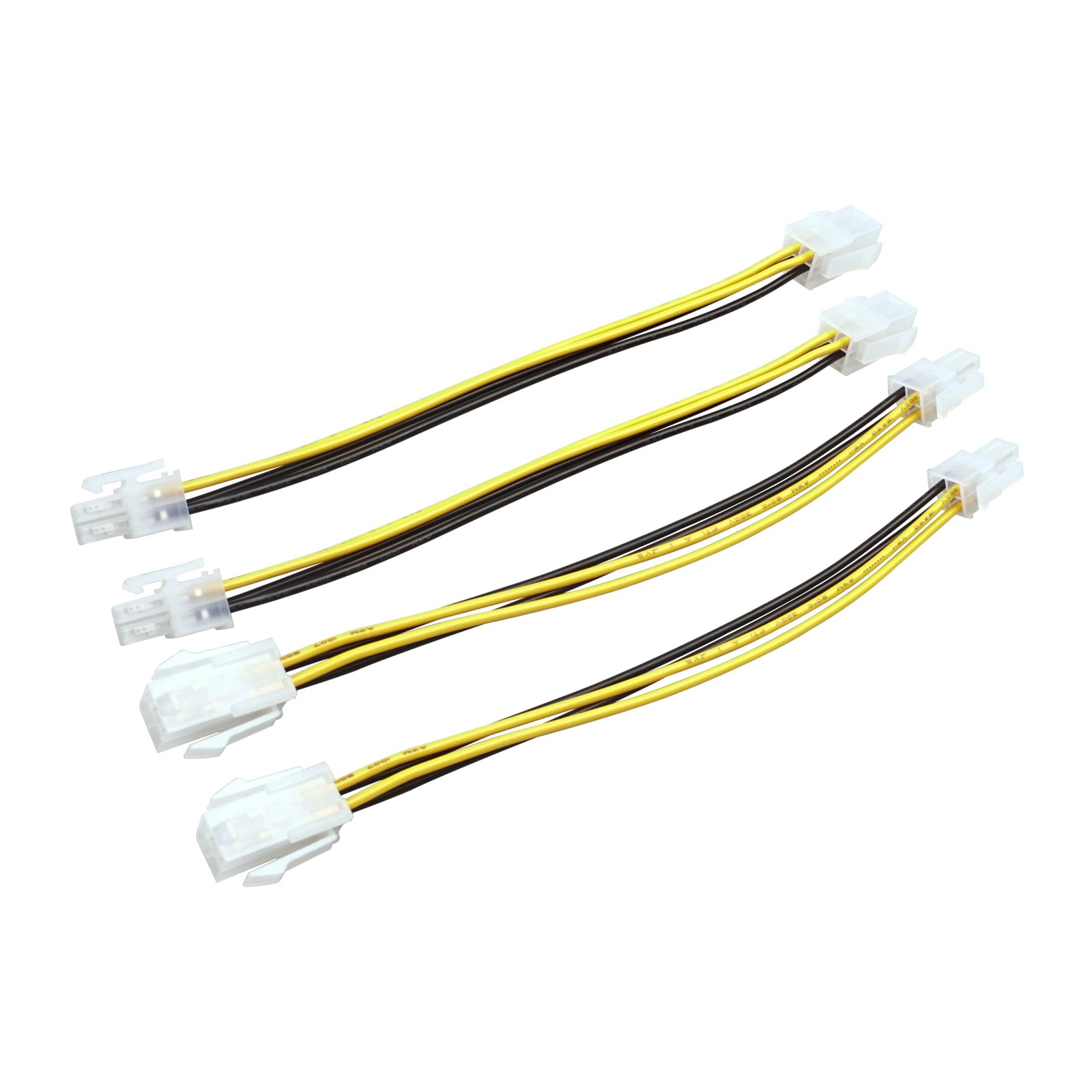 4 Pack 8Inch 4Pin ATX CPU Power Adapter Cable, 12V Motherboard Power Extensio...
