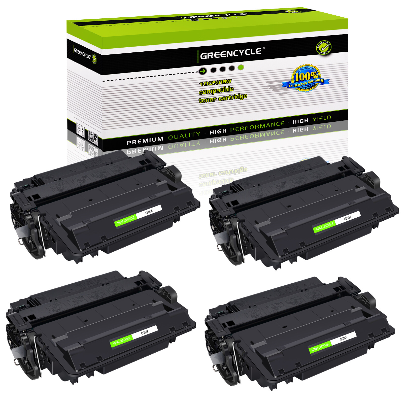 4 Pack CE255X 55X Toner Cartridge For HP LaserJet P3011 Enterprise 500 MFP M525f