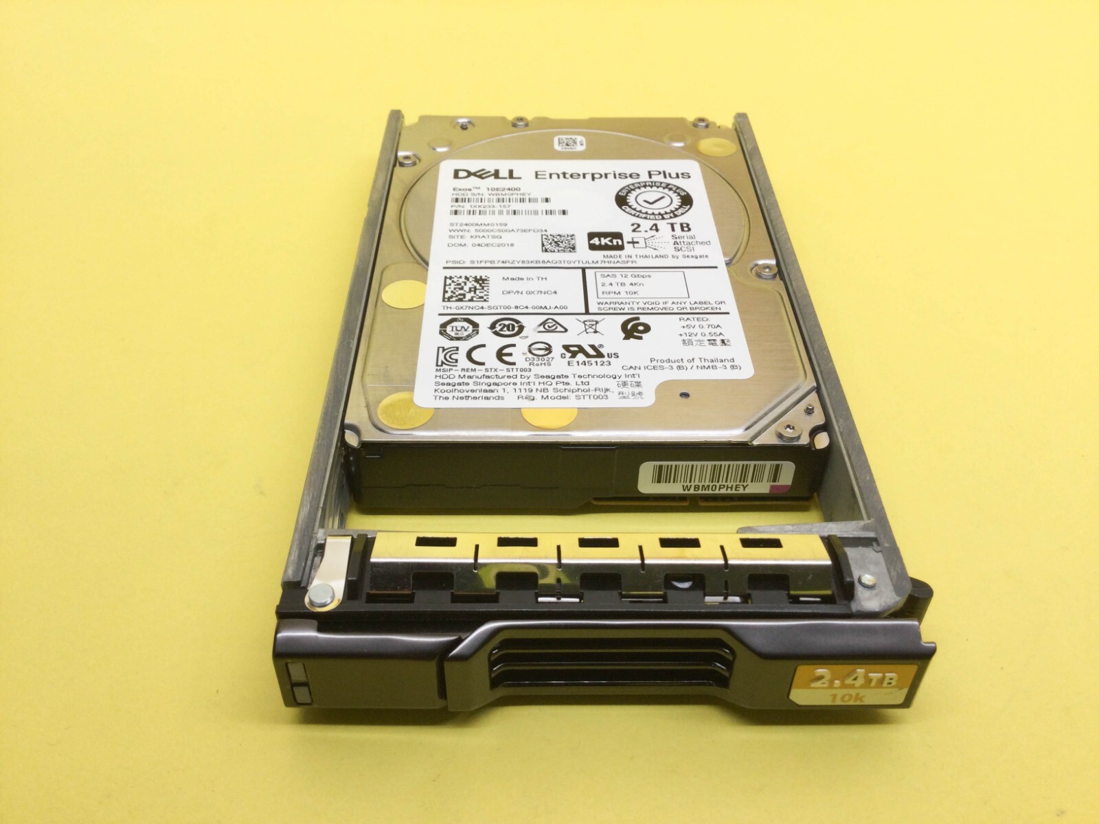 X7NC4 Dell Compellent 2.4TB 10K SAS 12Gbps 2.5" 4Kn HDD 0X7NC4 ST2400MM0159