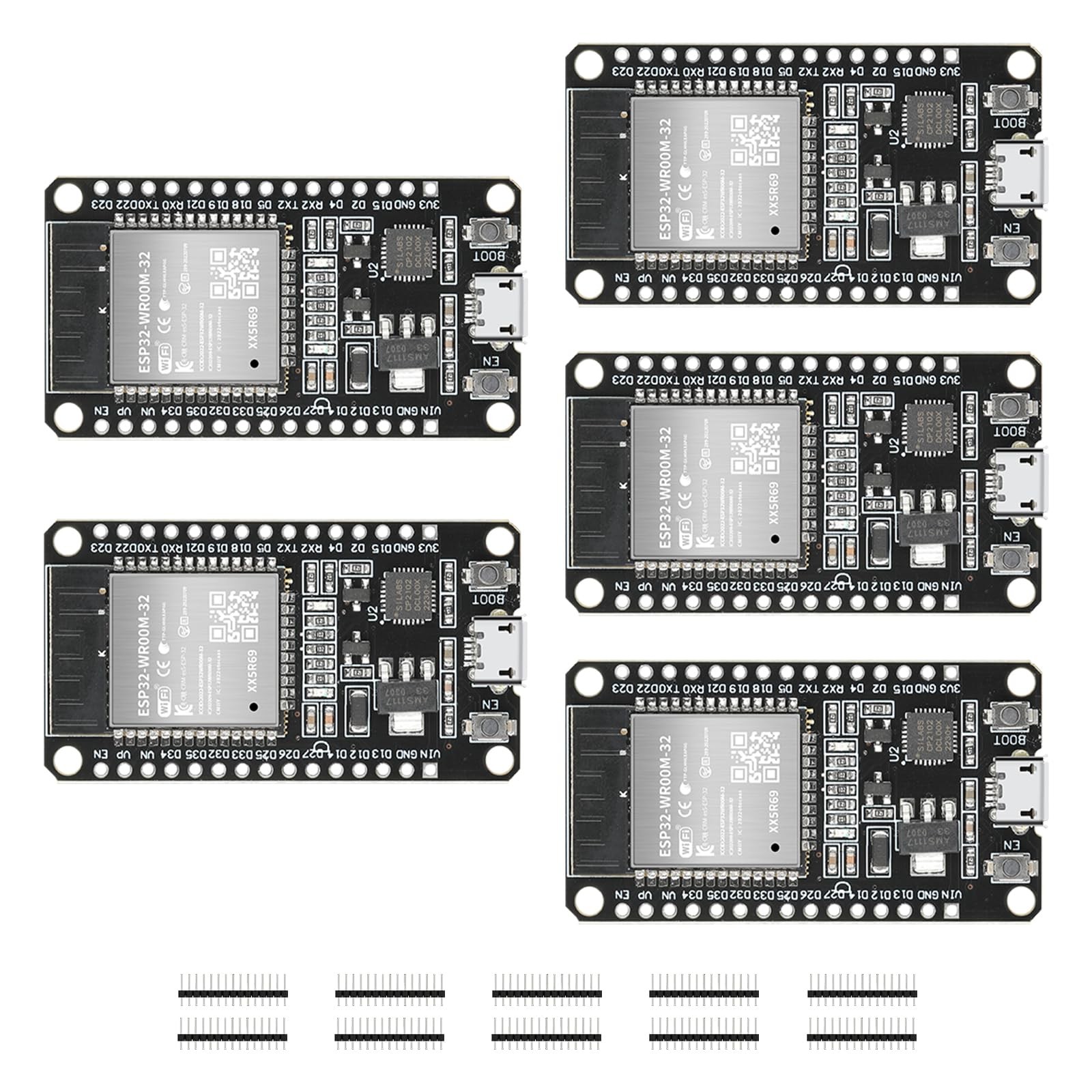 5 PCS ESP32 ESP32S Development Board ESPWROOM32 Module 2.4GHz WiFi IoT