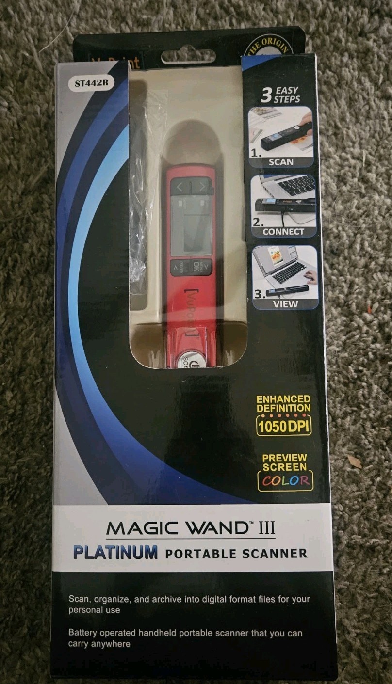 New  "VuPoint Magic Wand III-3" PLATINUM PORTABLE SCANNER #ST442R 