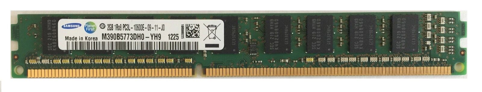 SAMSUNG M390B5773DH0-YH9 2GB 1Rx8 PC3L-10600E DDR3 1333Mhz ECC Server RAM Dimm