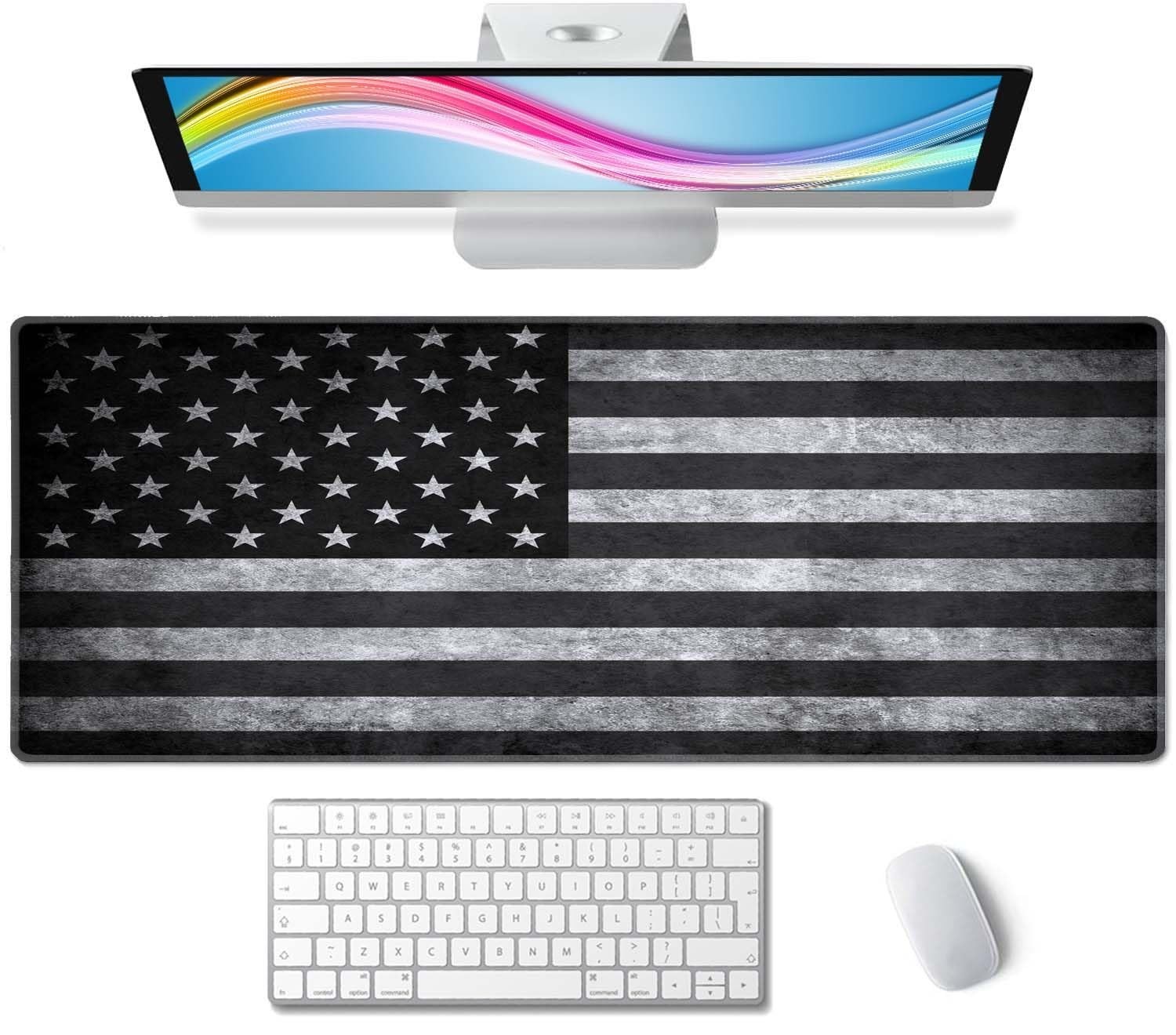 Large American Flag Desk Mat Pad - XL Gaming Mouse Pad, Extended Keyboard Mat 31