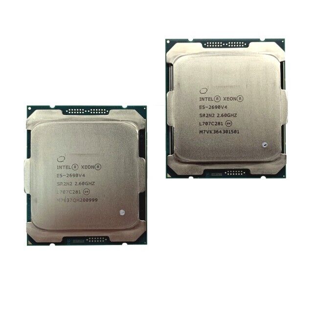 LOT OF 2  Pair Intel Xeon E5-2690v4 2.6Ghz 14-Core 135W 35MB LGA2011-3 CPU SR2N2