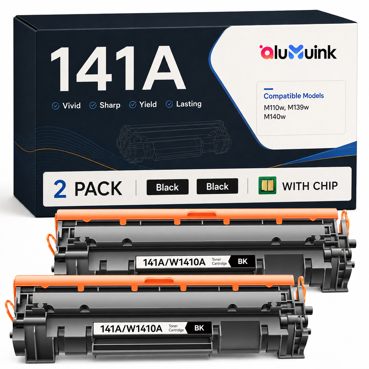 141A Toner Cartridge Black with Chip High Yield for Laser Printer M139 M140