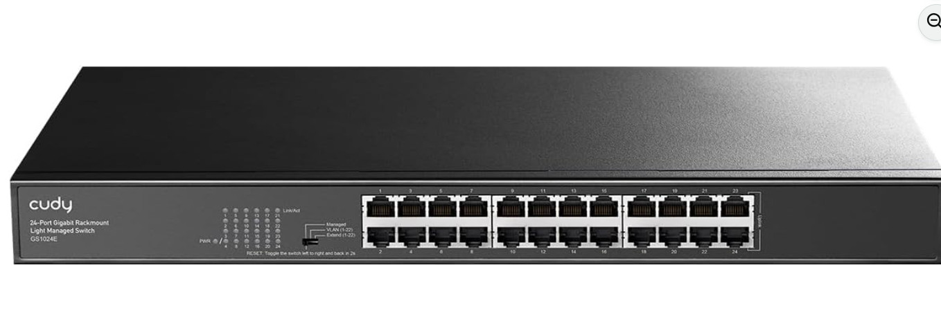 Cudy GS1024E 24 Port Light Smart Managed Gigabit Switch, Plug & Play, Sturdy Met