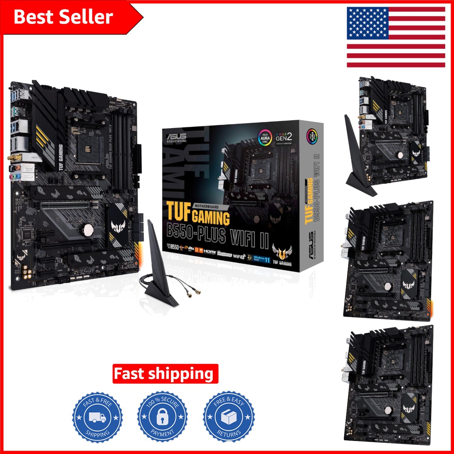 High-Performance ATX Motherboard: TUF B550-PLUS WiFi II for AMD Ryzen 3rd Gen
