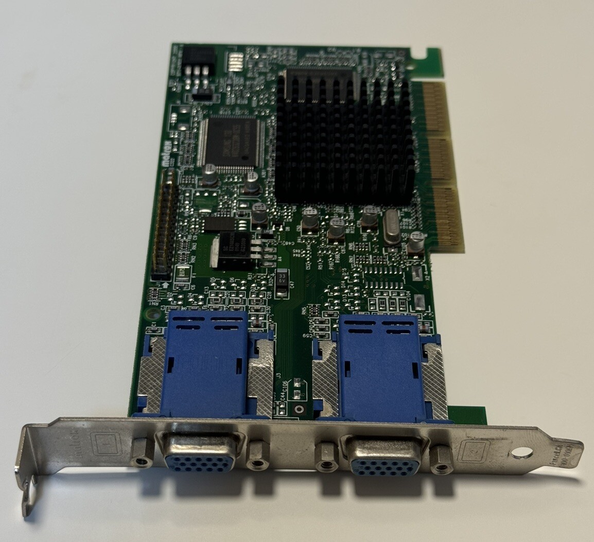 🖥️💻Vintage MGI Matrox G45FMDHA32DB AGP Video Graphics Card Dual VGA 971-0302
