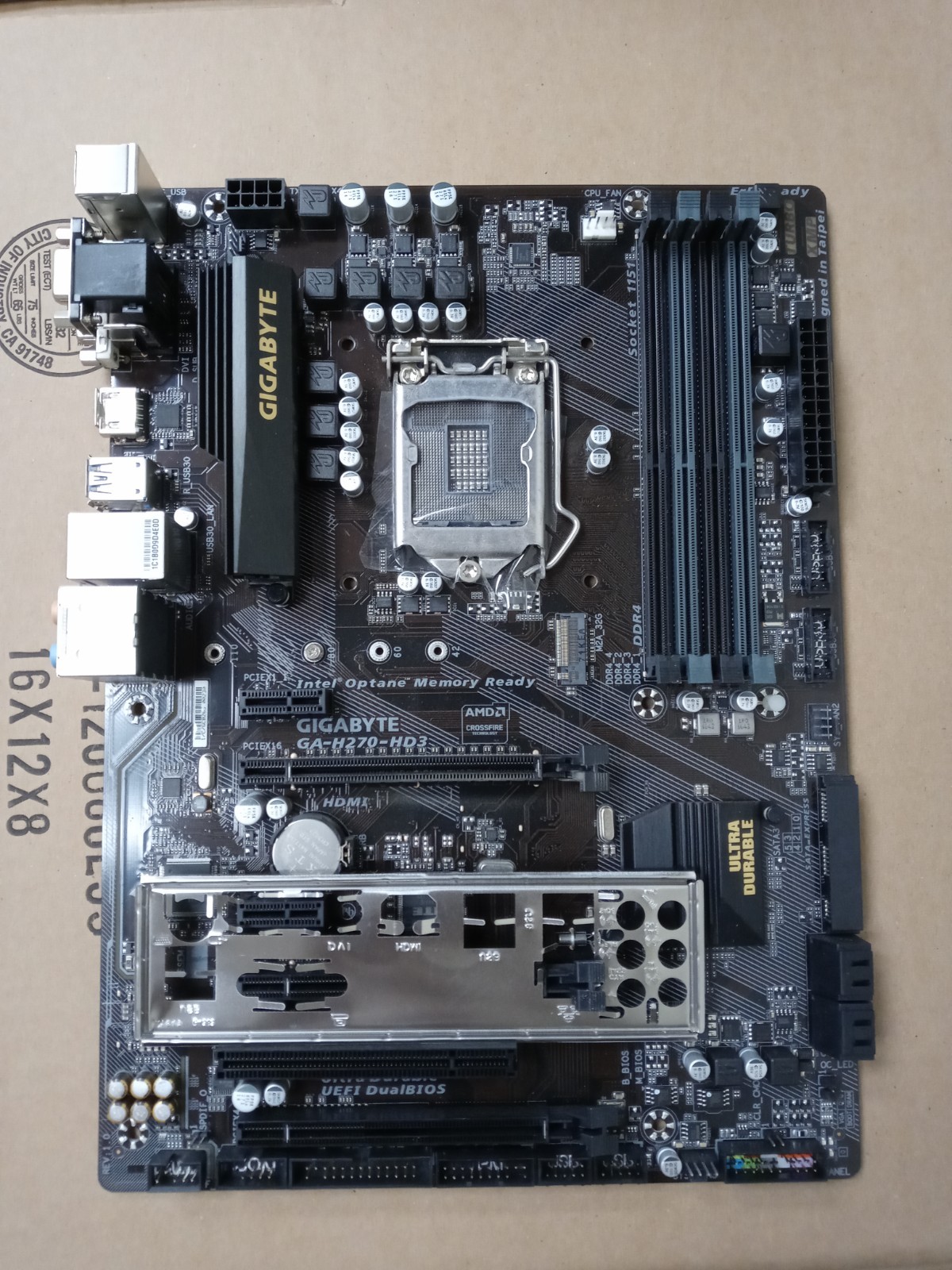 Gigabyte GA-H270-HD3 LGA1151 Z270 Motherboard DDR4 ATX Intel With I/O Shield