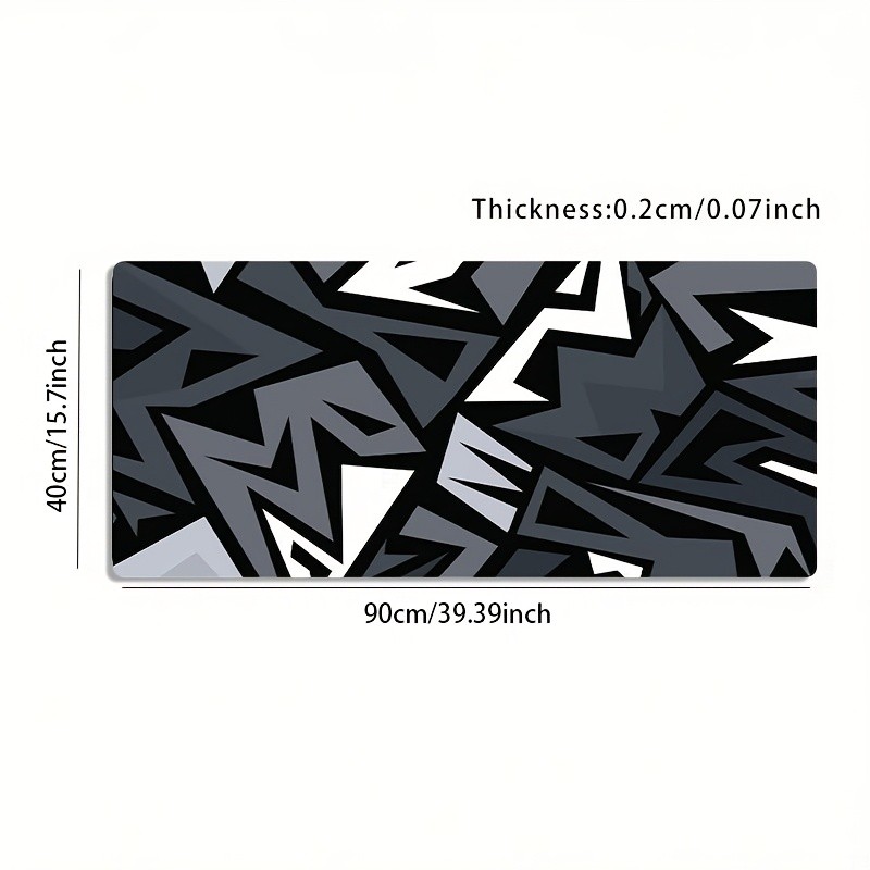 Large Black and White Geometric Zigzag Trendy Decorative Pattern Gaming Mouse