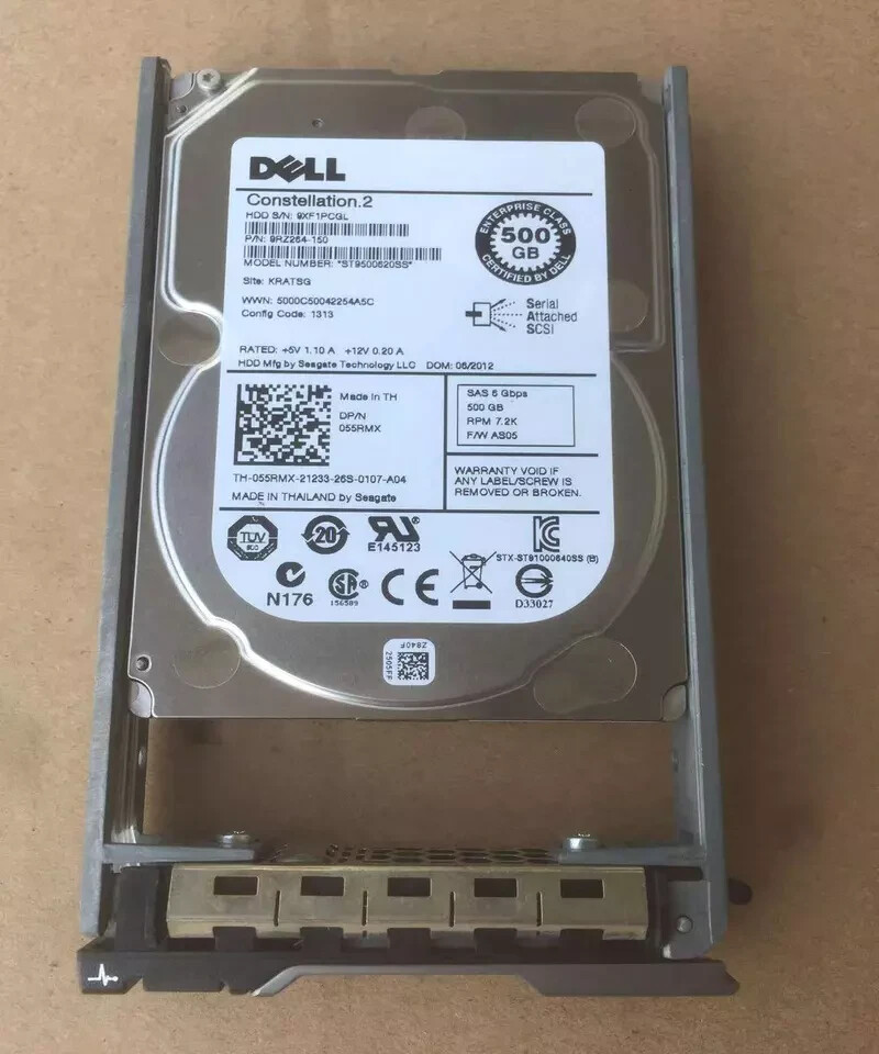 Dell 500GB 6G SAS 7.2K 2.5'' SFF Enterprise Server Hard Drive 055RMX 55RMX