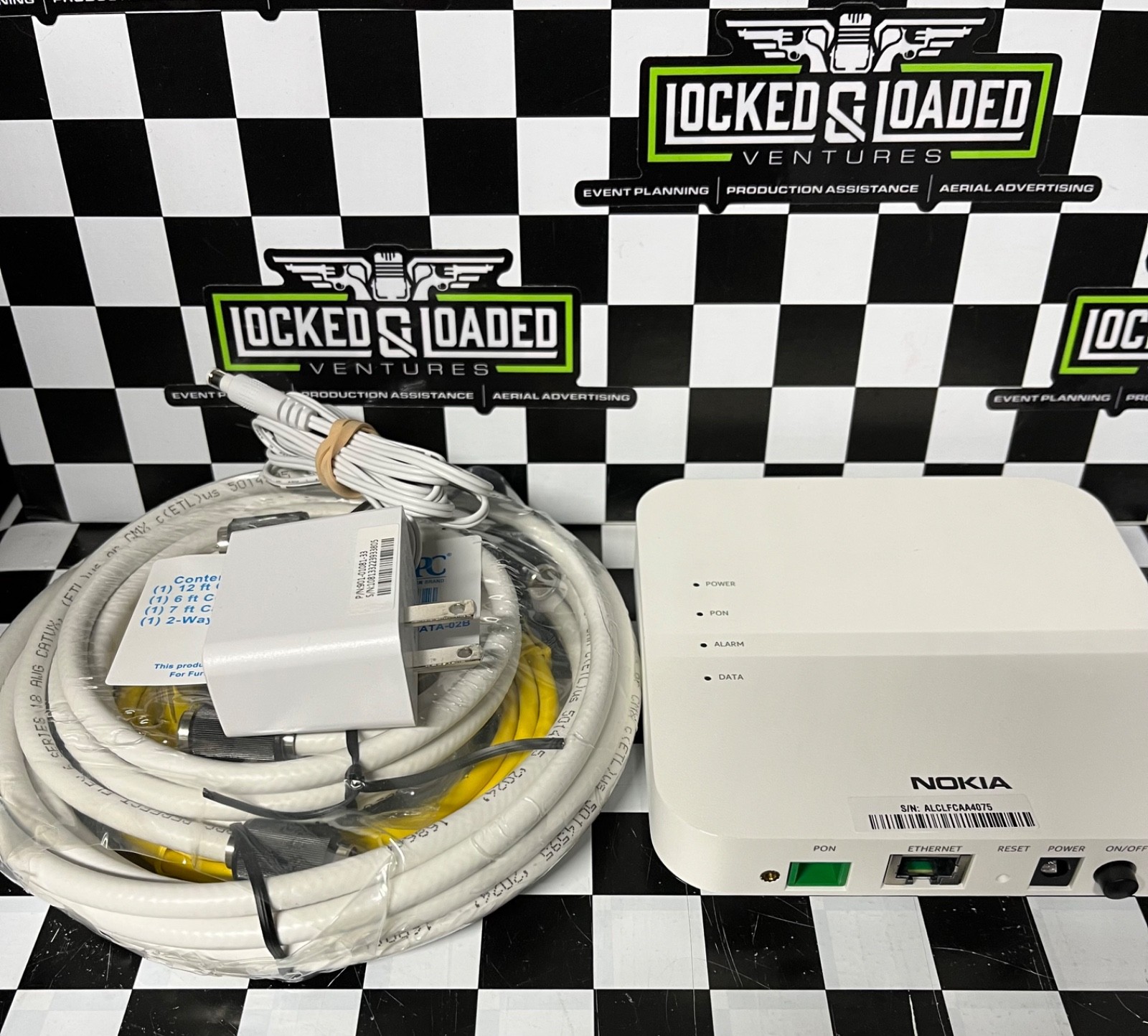 Nokia XS-010X-Q Optical Network Terminal Modem Router W/ Power Supply Adapter