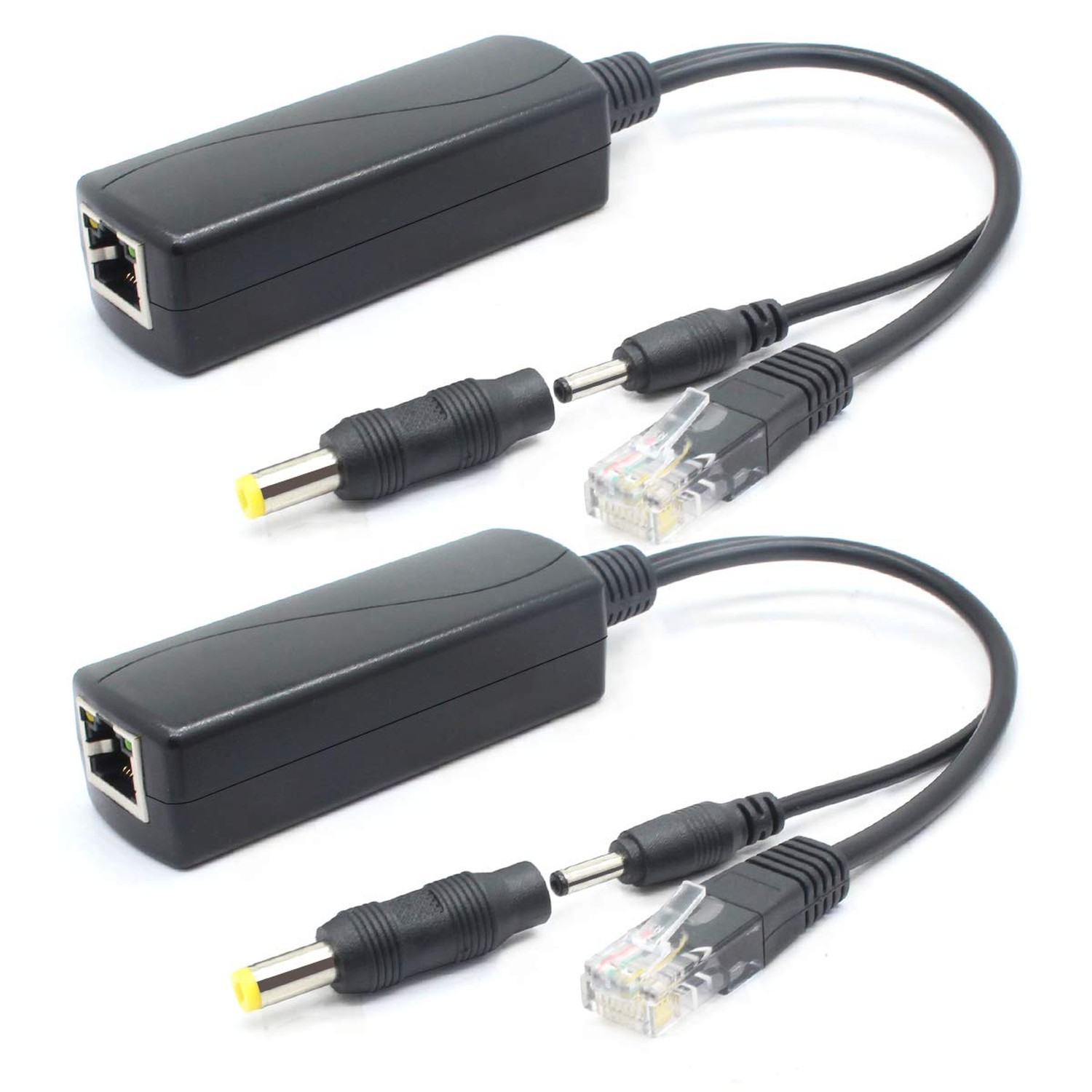 ANVISION 2-Pack 5V PoE Splitter, 48V to 5V 2.4A Adapter, Plug 3.5mm x 1.35mm,...