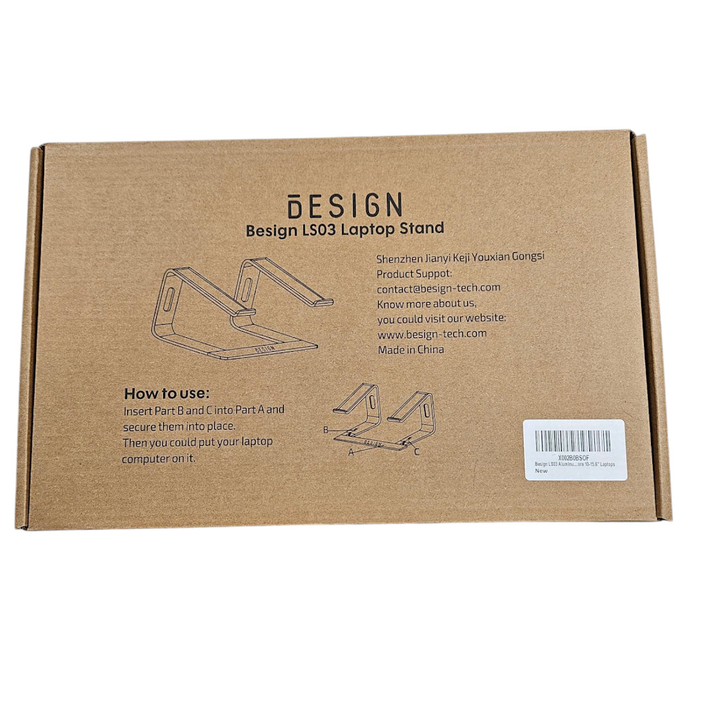 Besign LS03 Aluminum Laptop Stand New Ergonomic Detachable Rise Holder 10”-15.6”