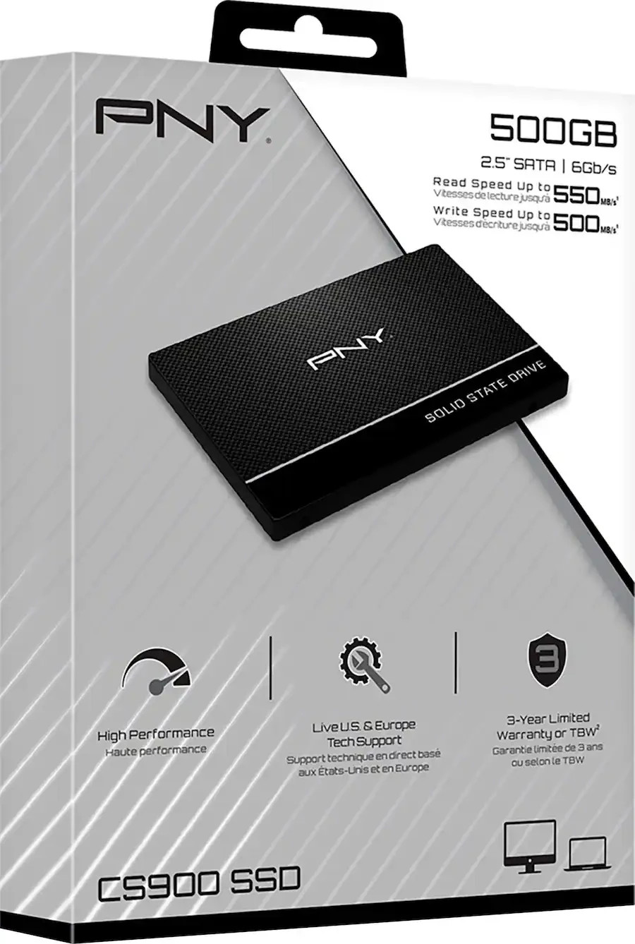 PNY 500GB,Internal,2.5 inch (SSD7CS900-500-RB) Solid State Drive