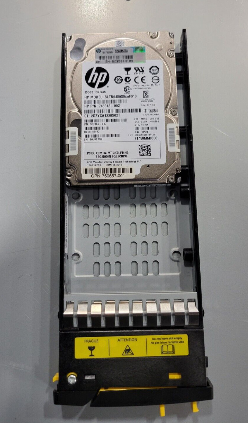 HP 750781-001 HP Storeserv M6710 450GB 6GB SAS 10K FIPS Encryption Drive 2.5”