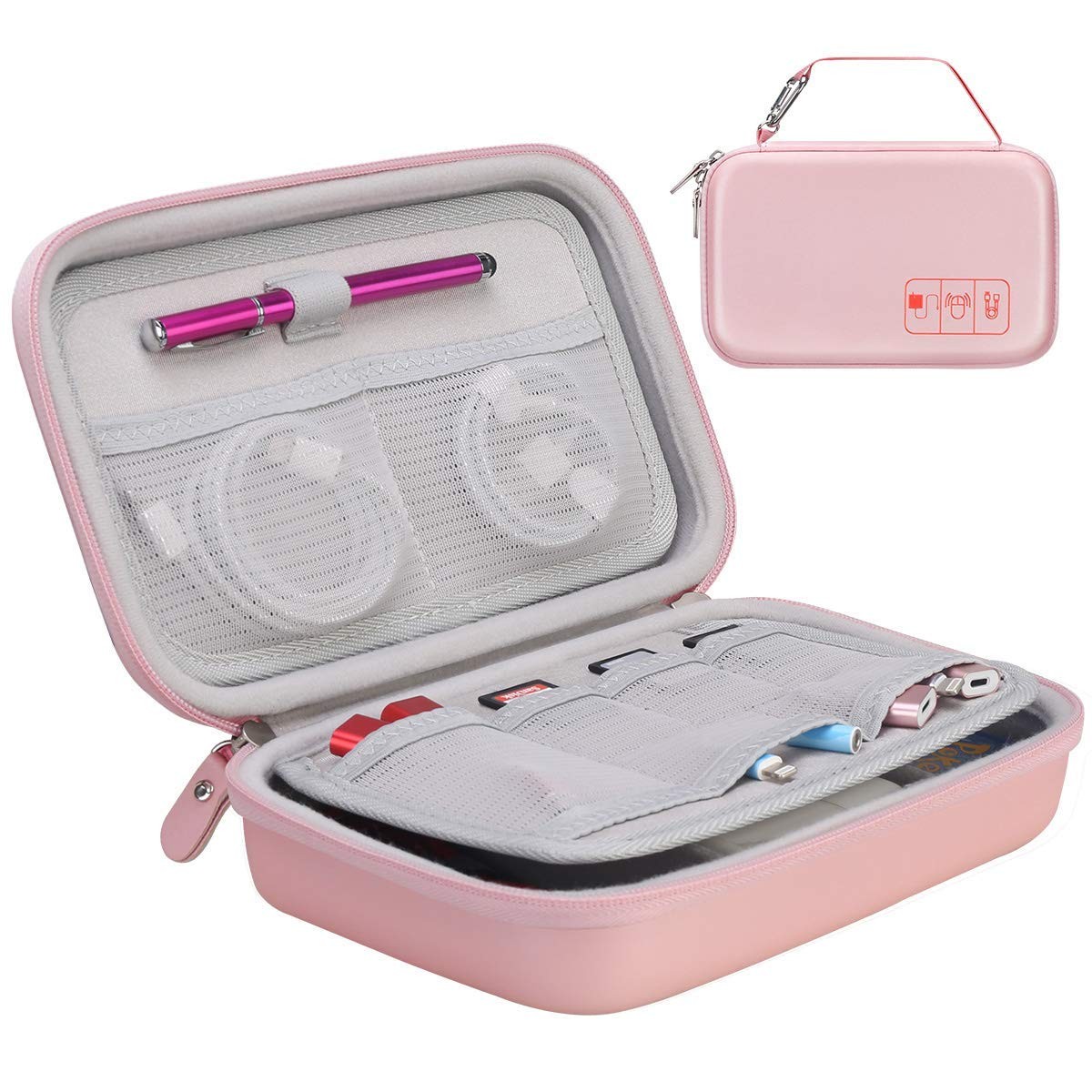 Hard Travel Electronic Organizer Case, Cable Organizer Pouch Bag