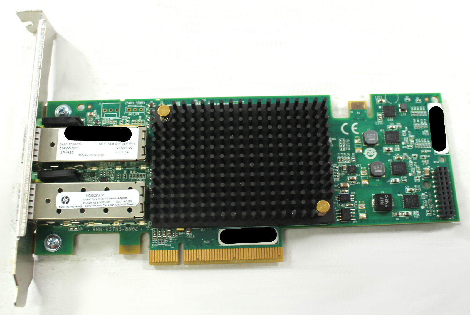 Lot of 2 HP NC552SFP High Profile 2-Port 10GB PCI  Adapter Card 615406-001