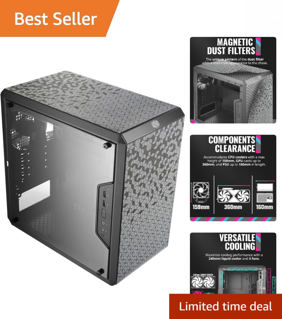 Compact MasterBox Q300L Gaming Case with Magnetic Dust Filter and Ventilation