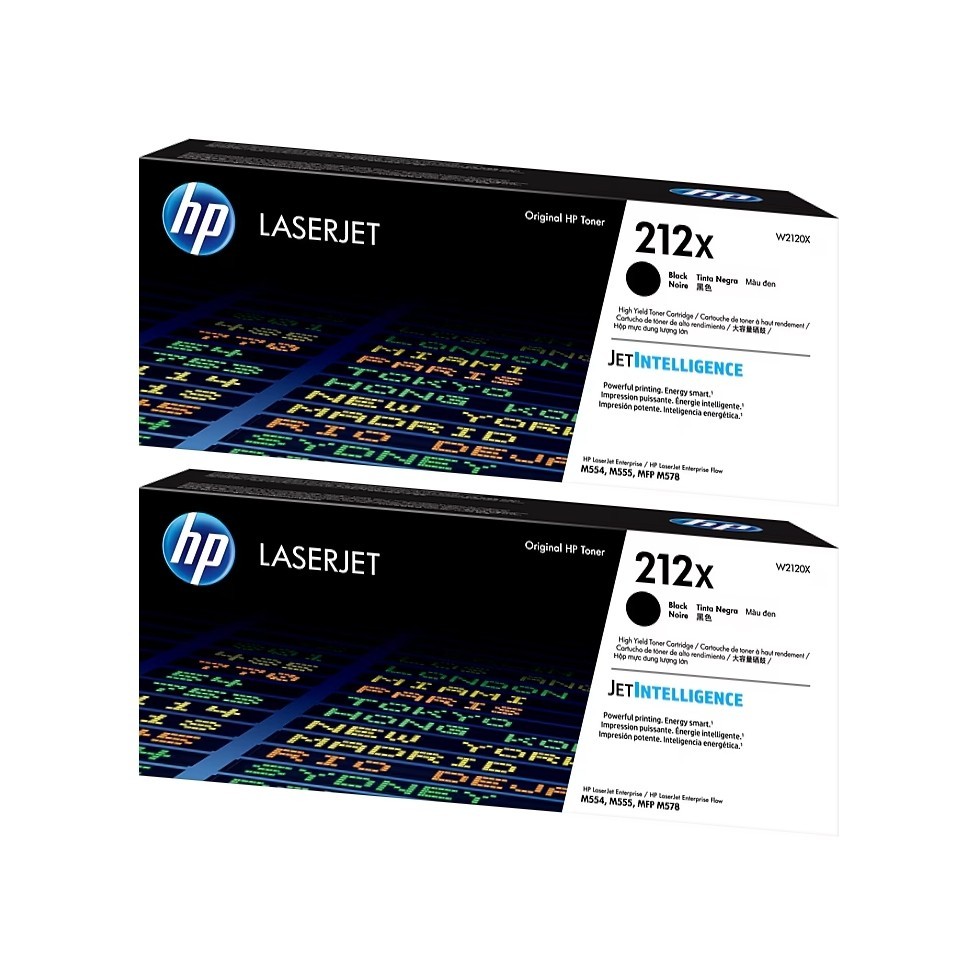 HP 212X Black High Yield Toner Cartridge, 13,000 pages (W2120X), Pack of 2