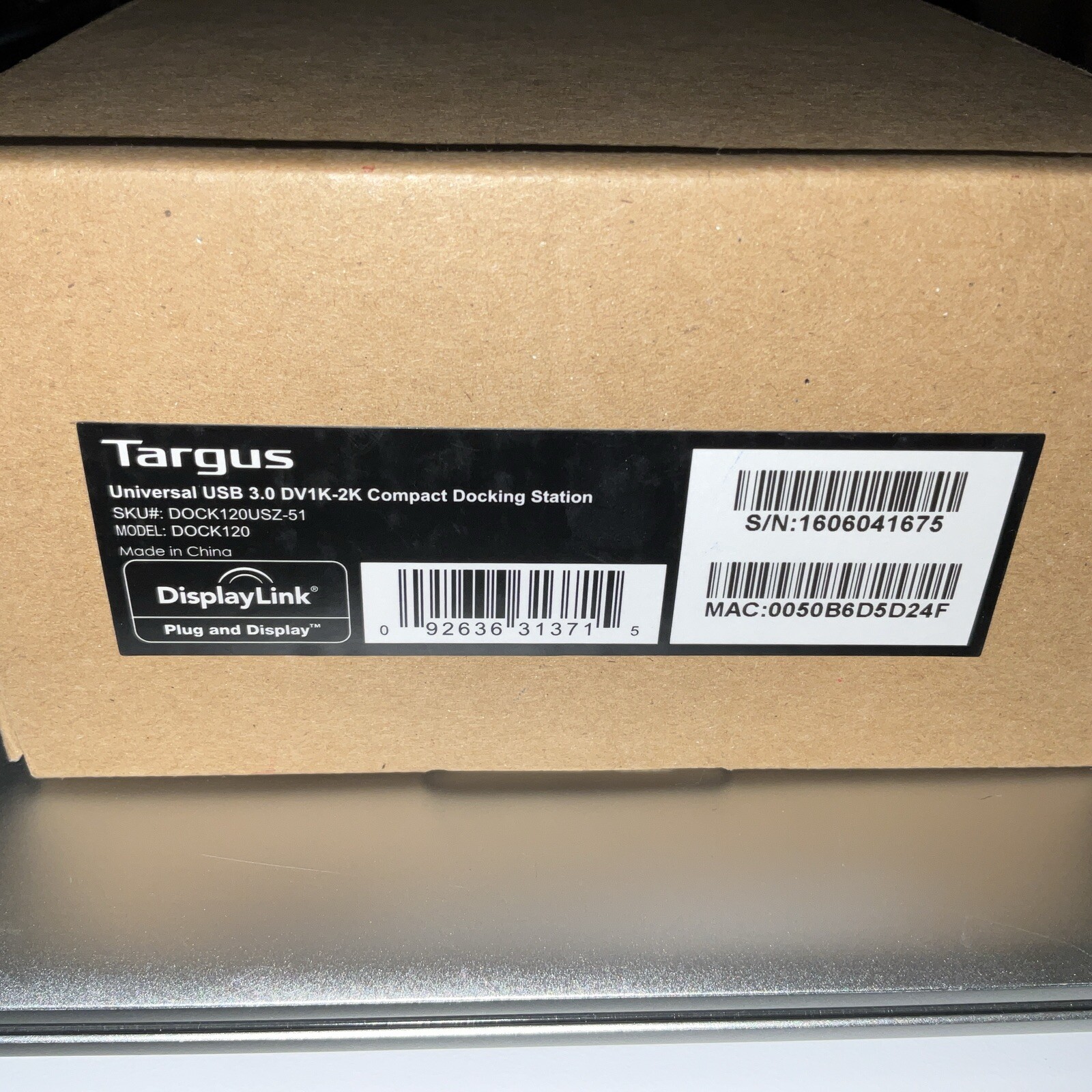 Targus DOCK120 Universal USB 3.0 DV1K-2K DOCK120USZ-60 Compact Docking Station