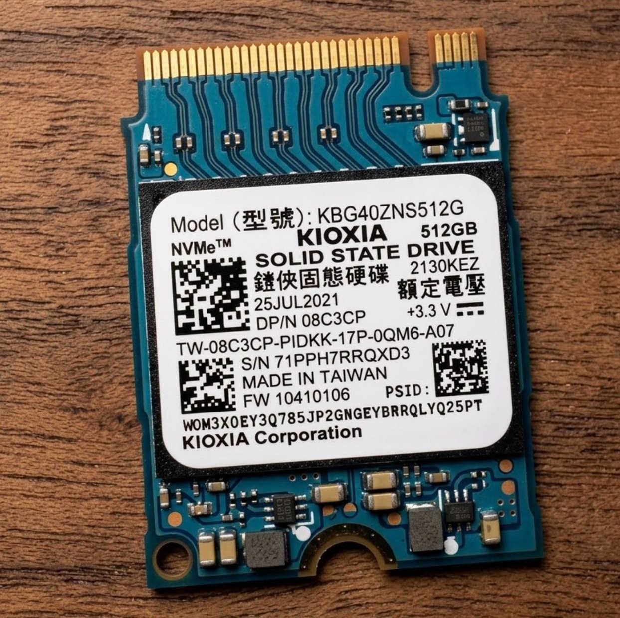 Dell 08C3CP KIOXIA KBG40ZNS512G SSD 512GB M.2 2230 PCIe Gen3.0 x4 NVMe