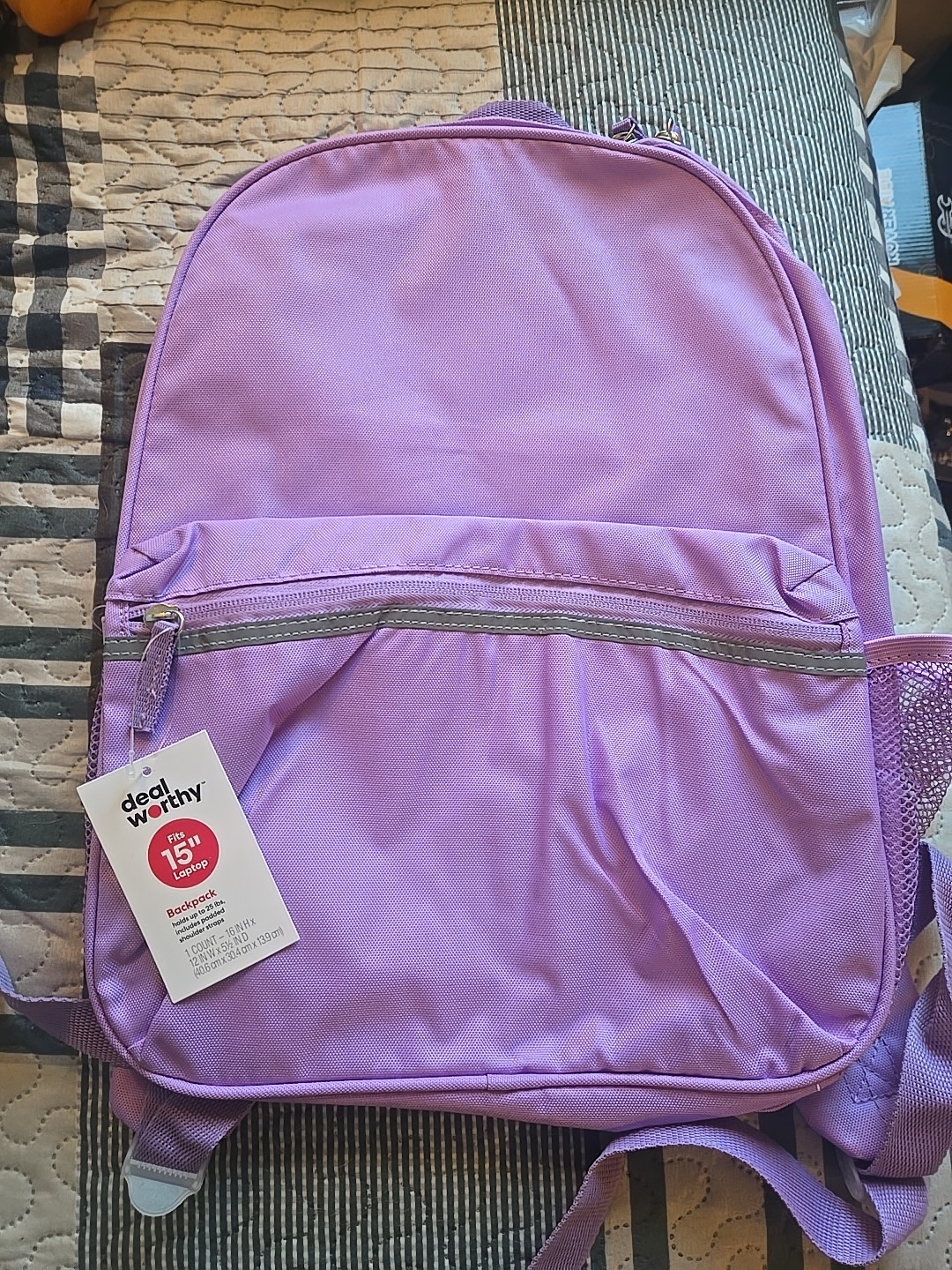 Deal Worthy Lavender Backpack Fits 15" Laptop • Lightweight School Travel Bag