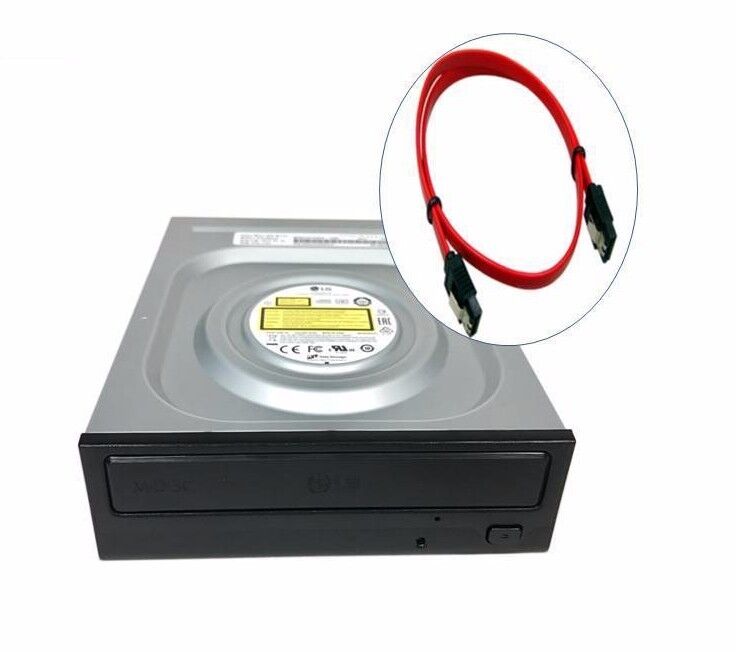 LG Internal SATA 24x DVD CD +/-R RW DL Disc Burner Re-Writer Drive w/Sata Cable