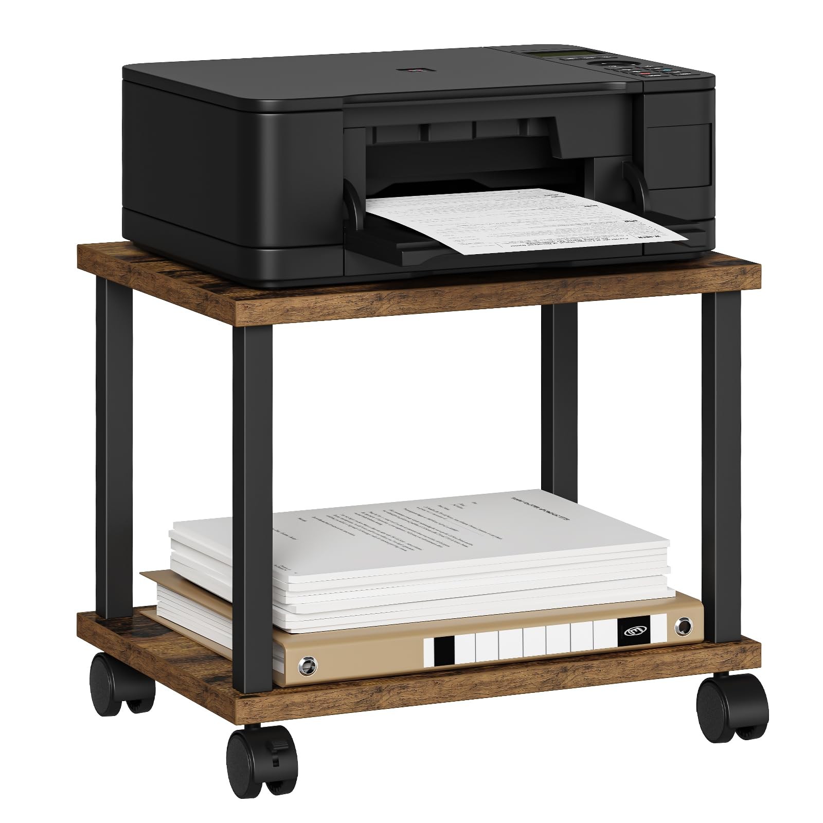 2 Tier Under Desk Printer Stand Printer Cart Table Home Office Organizer