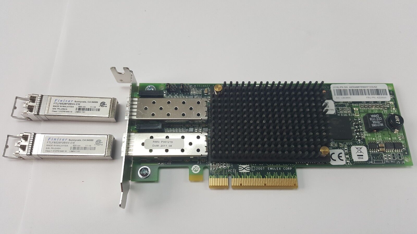 Genuine IBM Emulex L80369C FRU 42D0500 Dual Port PCI-E Adapter Card TESTED