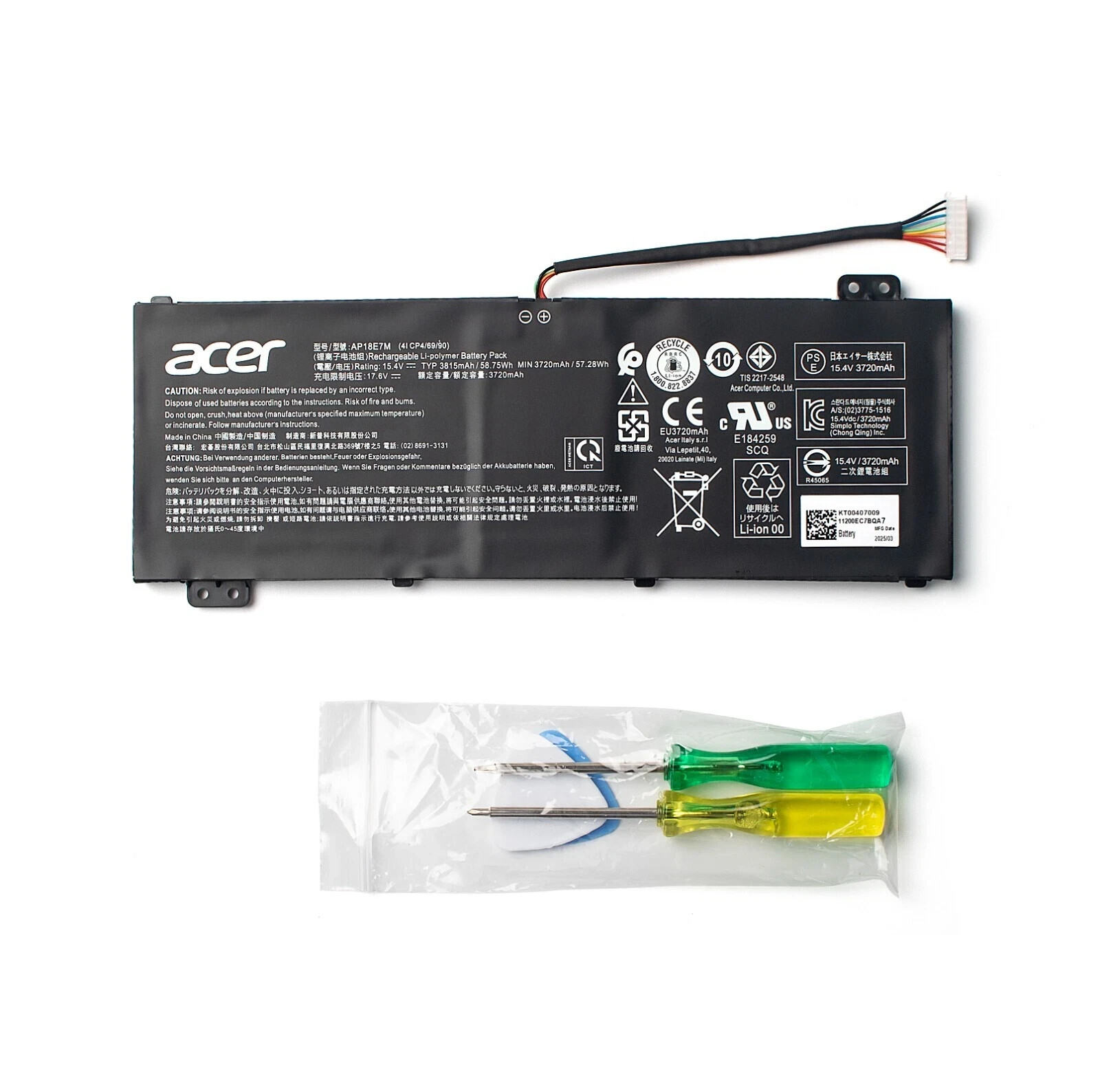 Original OEM AP18E7M Battery For Acer Predator Triton 300 PT315 Helios 300 PH317