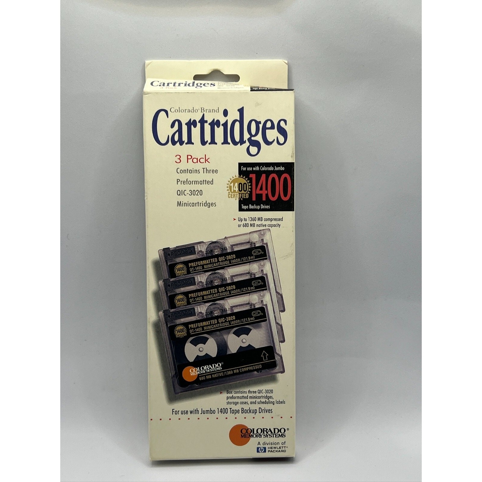 NOS Colorado Memory Systems 3 Pack QIC-3020 Cartridges Unused Preformatted