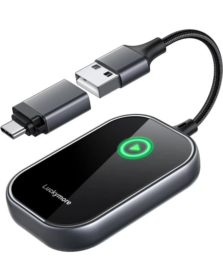Wireless Carplay Adapter, Converts Wired to Wireless Carplay Dongle 
