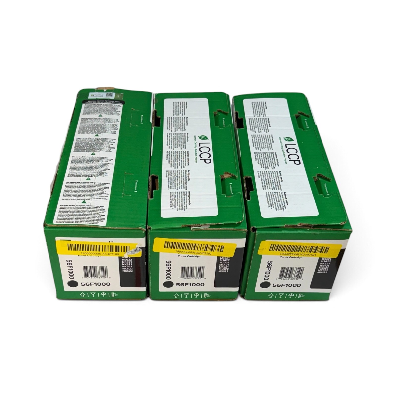 Lexmark 56F1000 Black Toner Cartridge Lot of 3, 1 sealed 2 Open Box