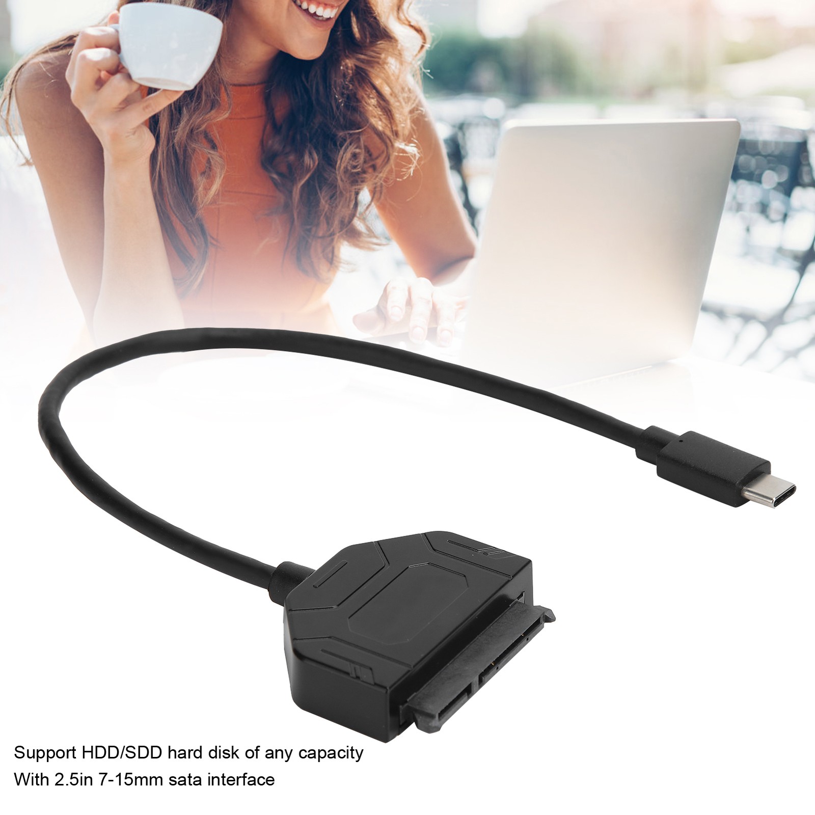 TypeC Adapter 2.5in USB 3.0 10G SSD HDD Hard Disk Drive Cable Protecti XNPQ