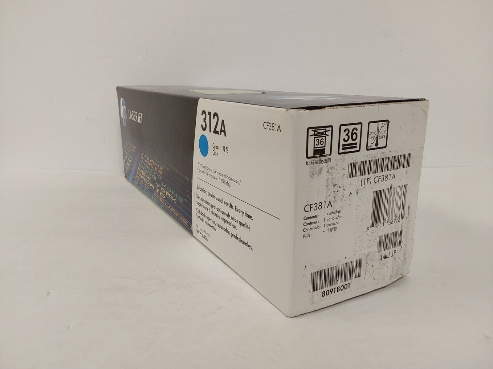 HP 312A Cyan Toner Cartridge LaserJet Pro MFP M476 (CF381A) Damaged Box