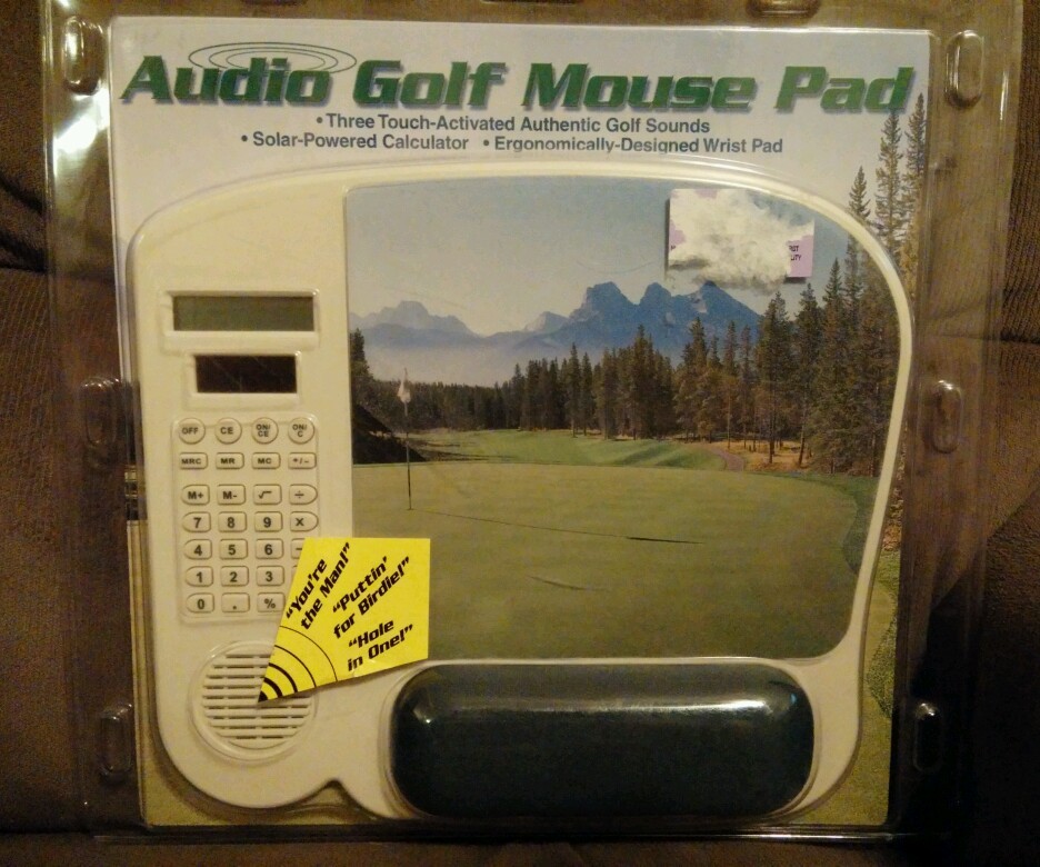 Audio Golf Mouse Pad W/Calculator Golfer Golfing Fan Gift Wrist Pad NIP Novelty