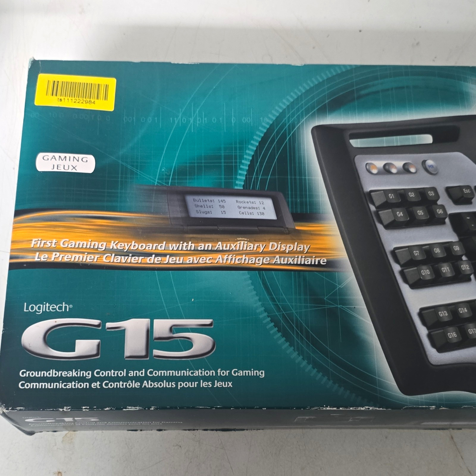 Logitech G15 Gaming Keyboard USB Wired Illuminated Programmable LCD sealed - 