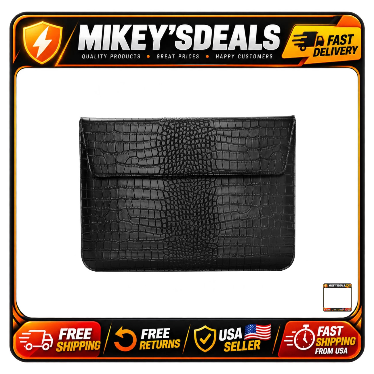 Crocodile Grain PU Leather Laptop Sleeve Case Bag - Stylish & Durable Protection