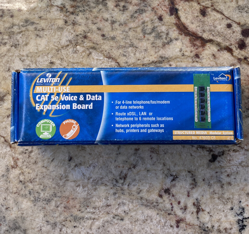 Leviton Media Cat5e Voice & Data Module Board 47603-C5 NOB