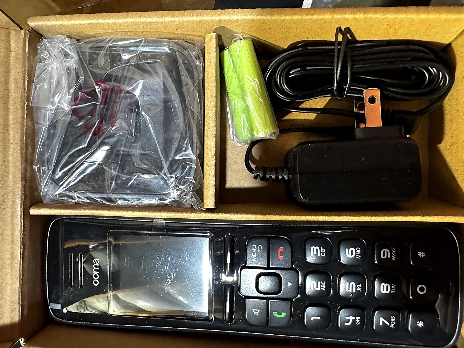Ooma HD3 Cordless Handset Black for Ooma Telo Open Box Unused w/ Cradle Battery