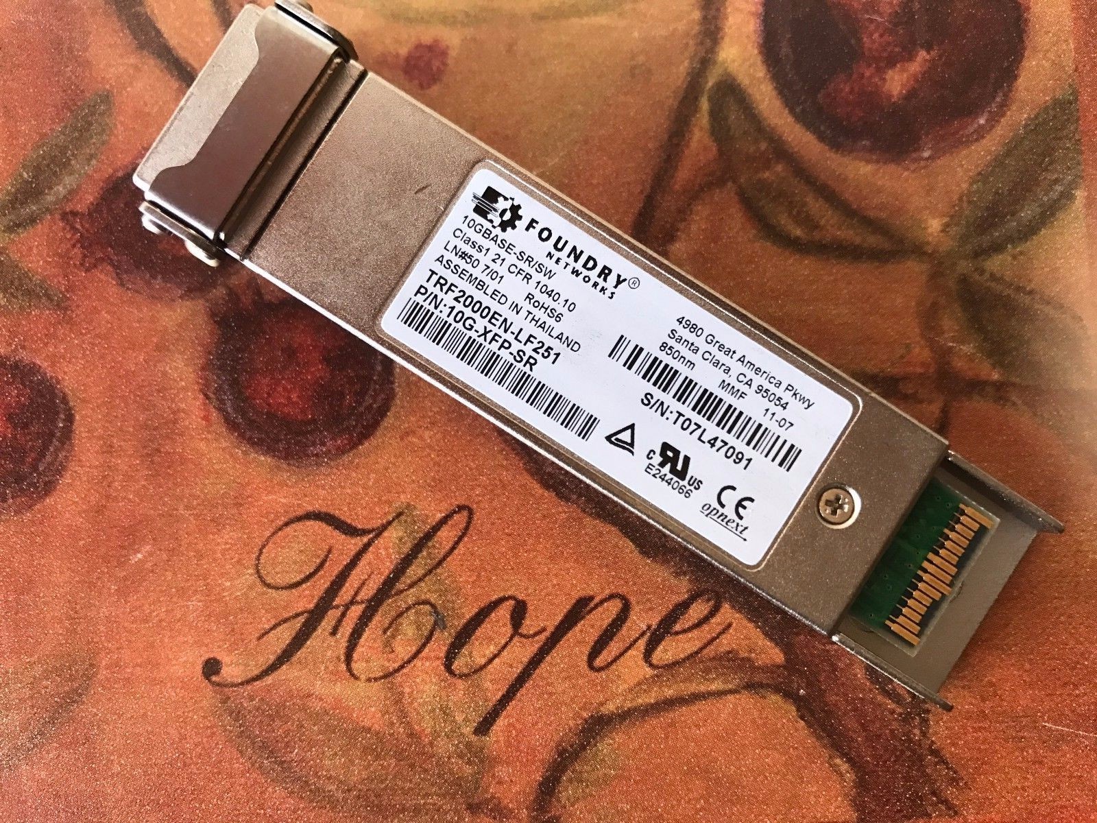 For Finisar FTLX8511D3 DELL FP798 10GBASE-SR/SW 10G-XFP-SR 850N XFP transceiver 