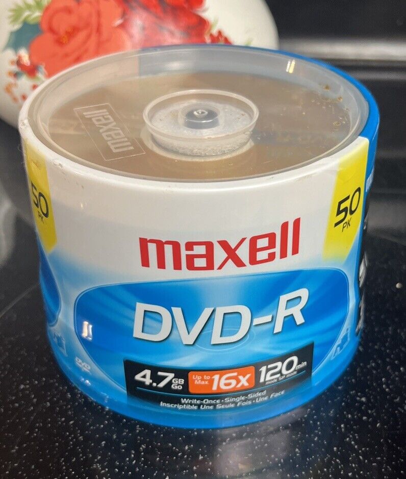 Maxell DVD-R 4.7 16x 120 Min 50 Pack. New