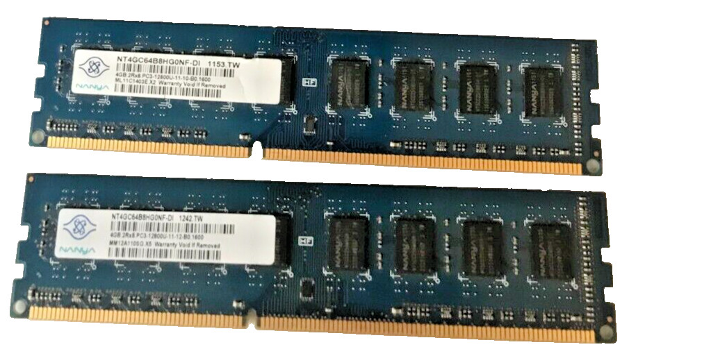 Nanya 4GB 2Rx8 PC3-12800U-11-10-B0.1600 NT4GC64B8HG0NF-D1 Memory