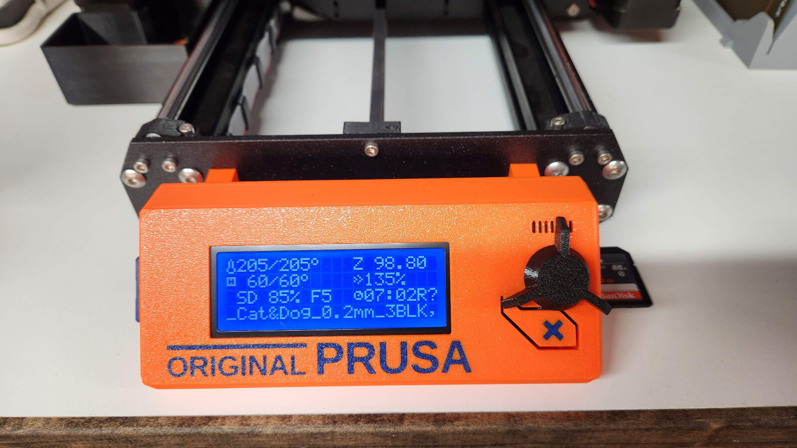 Multi-Color LCD Cover for Prusa MK3/S/S+ | Orange & Dark Blue Upgrade