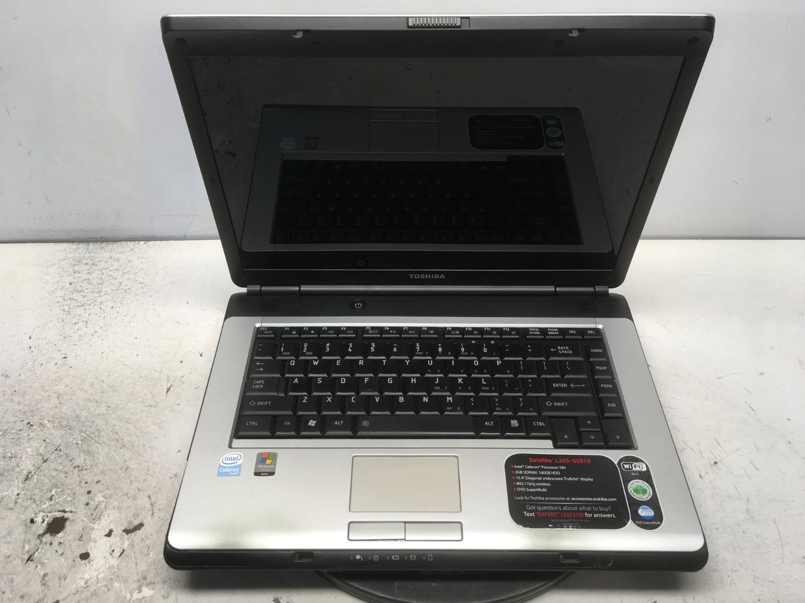 Toshiba Satellite L305-S5919 Intel Celeron 585 2.16GHz 2 GB NO HDD No Batt