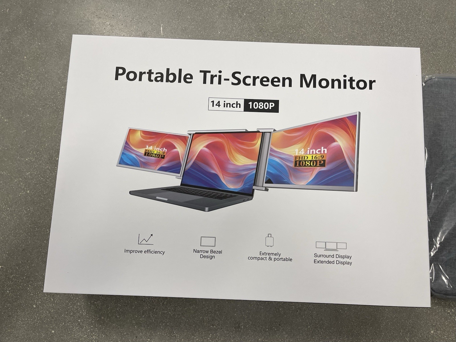 YUTOO Portable Tri-Screen Monitor 14” 1080p