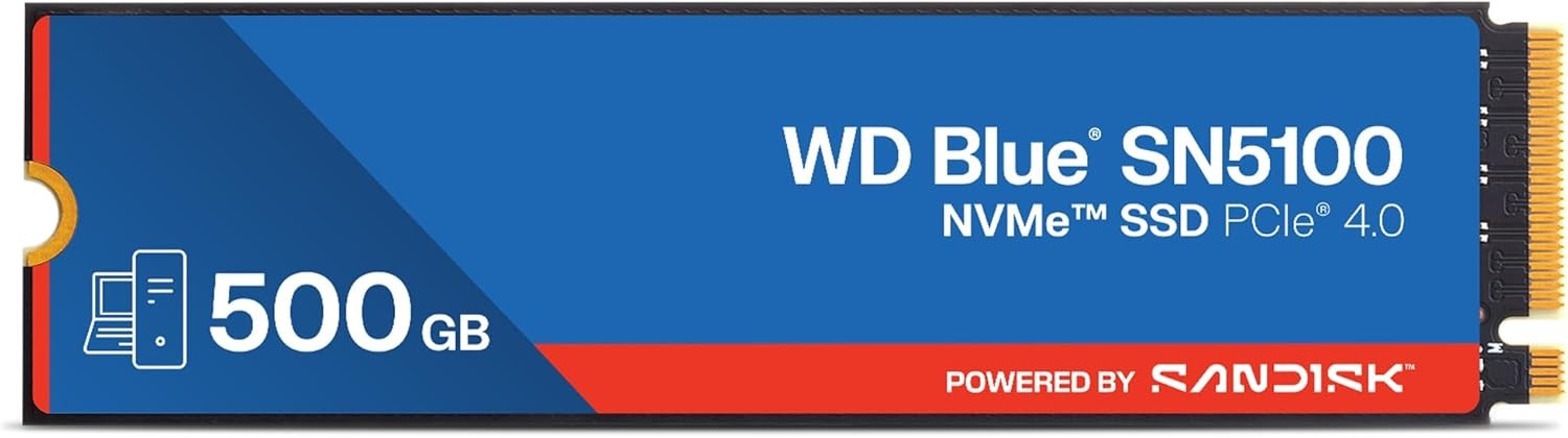 WD Blue SN5100 500GB NVMe SSD M.2 2280 PCIe Gen 4.0 Internal Solid State