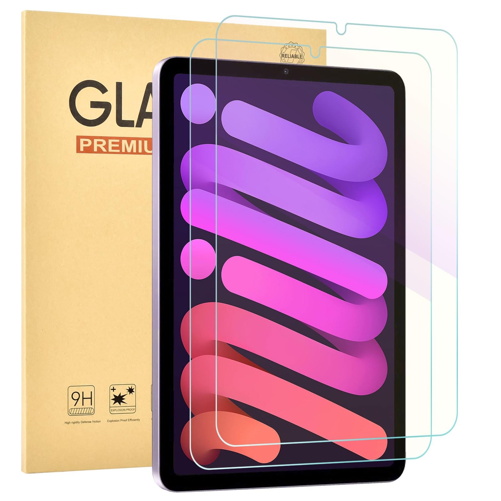 Jngnpn 2 Pack Anti Blue iPad Mini 8.3" (A17 Pro/6th Gen), Light