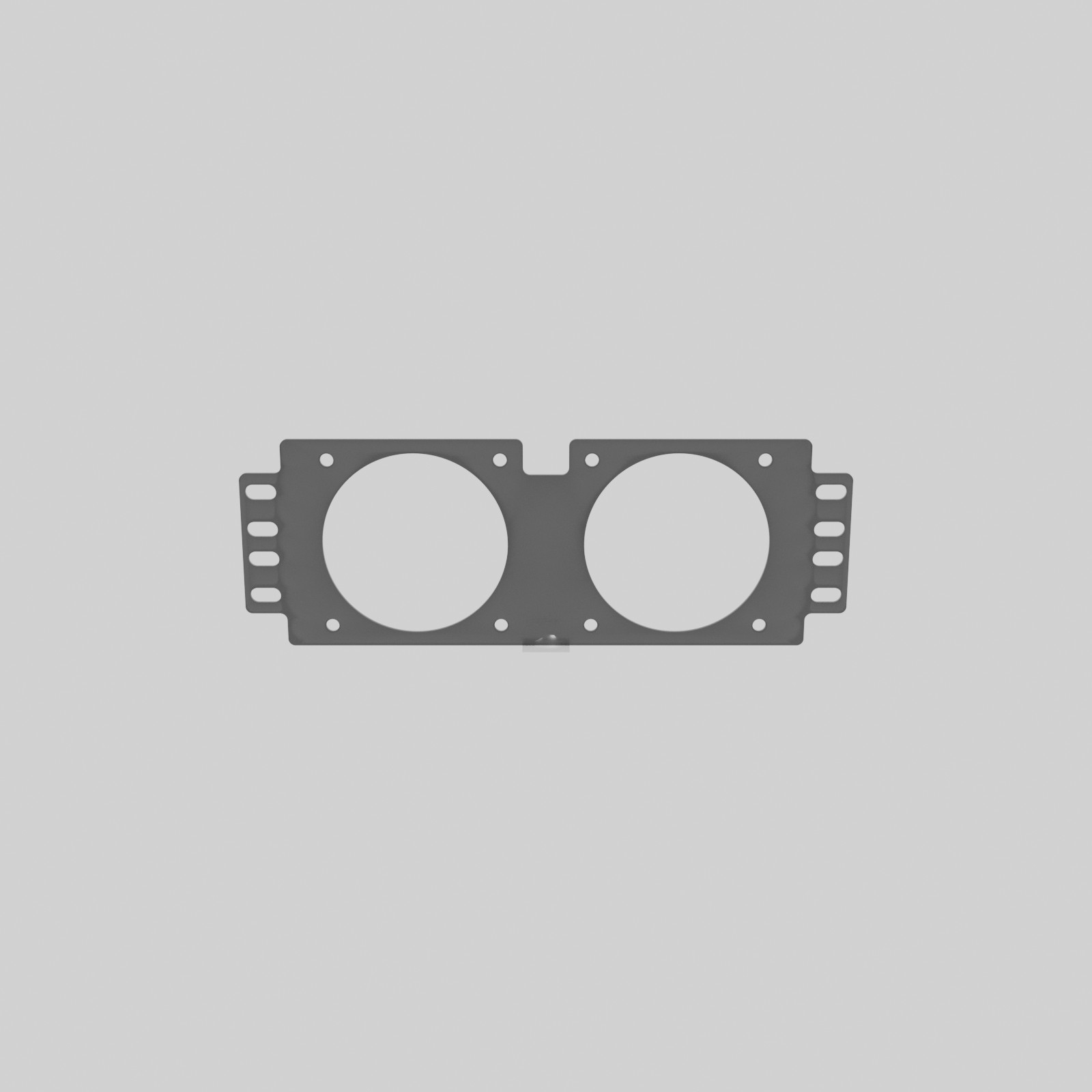 10" Rack Fan Holder for 2 x 80mm Fans – Black PETG 3D‑Printed